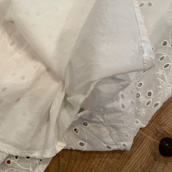 Sundance Women’s Embroidered Eyelet Balloon Slv 💯 cotton Button blouse M - Picture 9 of 14